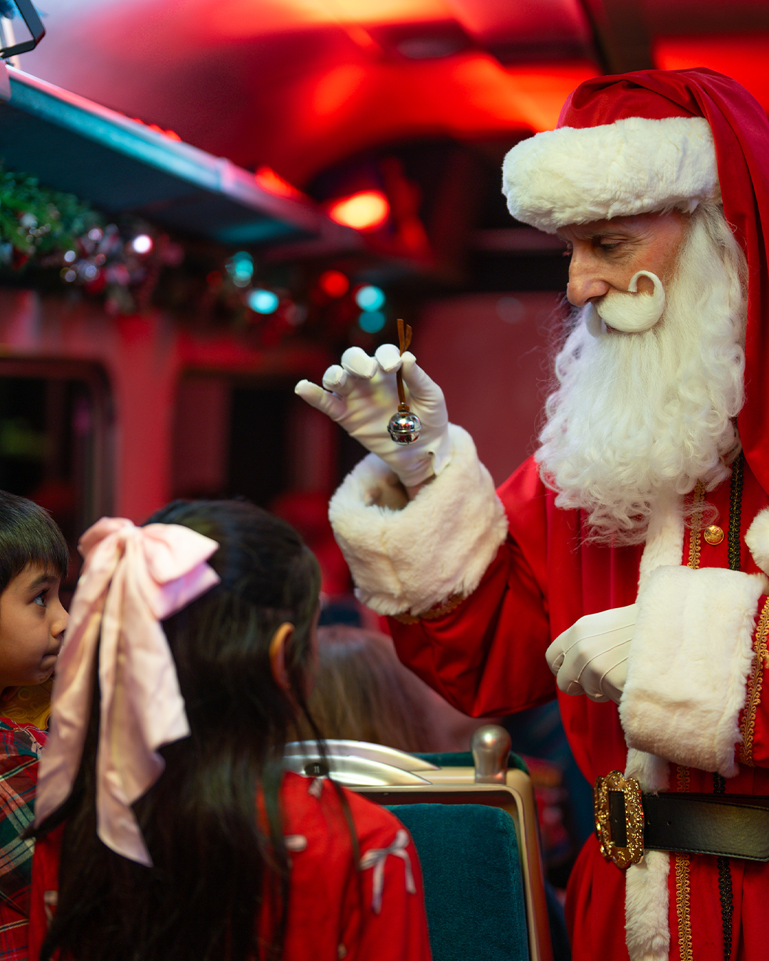 santa on board the polar express train ride