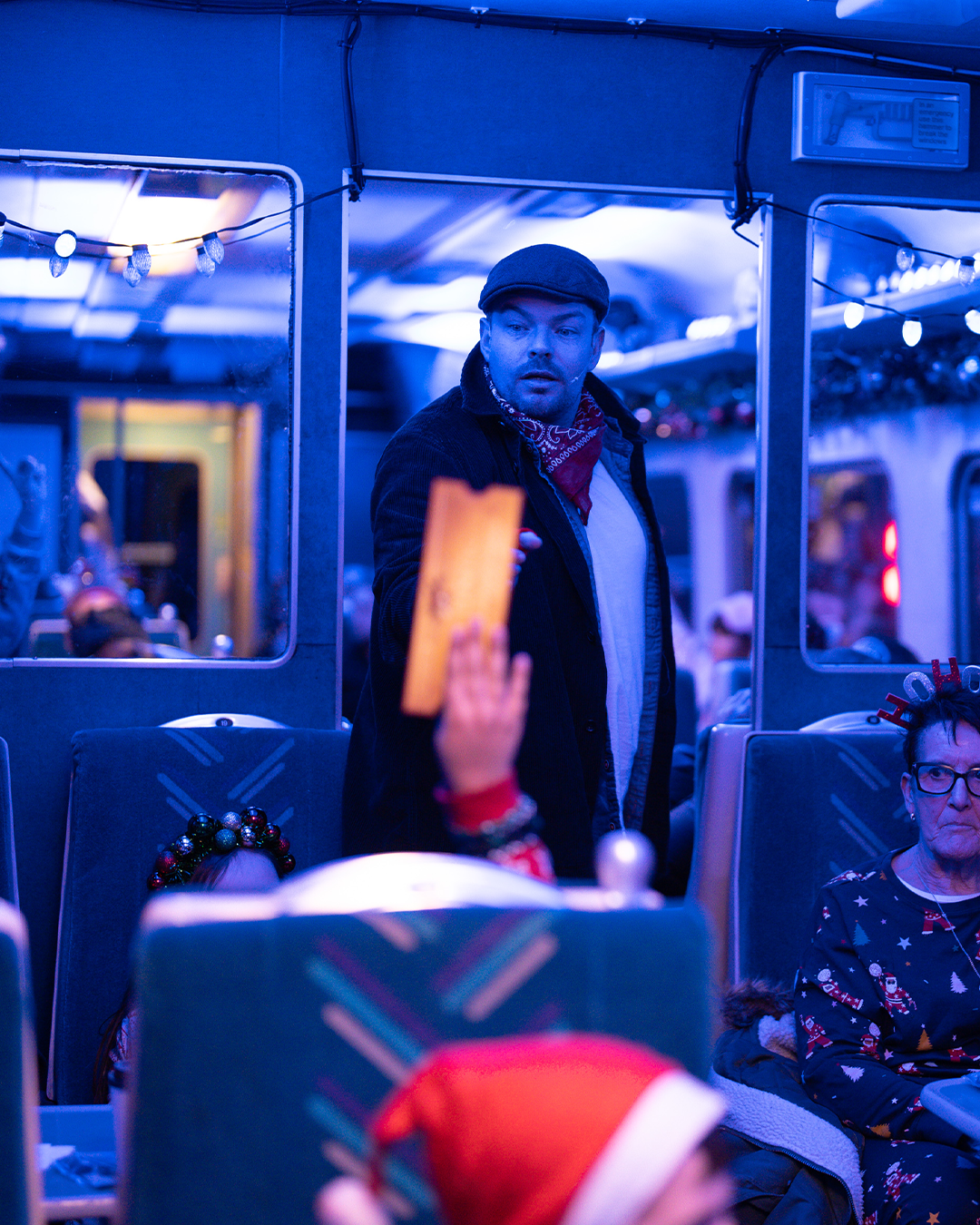 hobo on board the polar express train ride