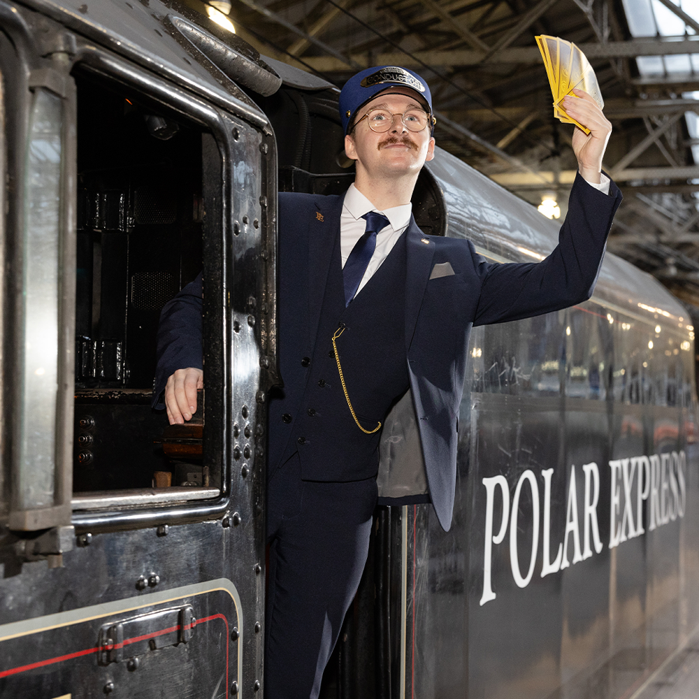 conductor on board the polar express train ride