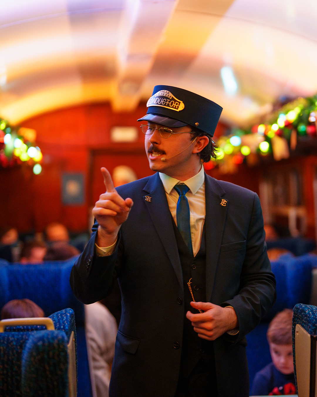 conductor on board the polar express train ride
