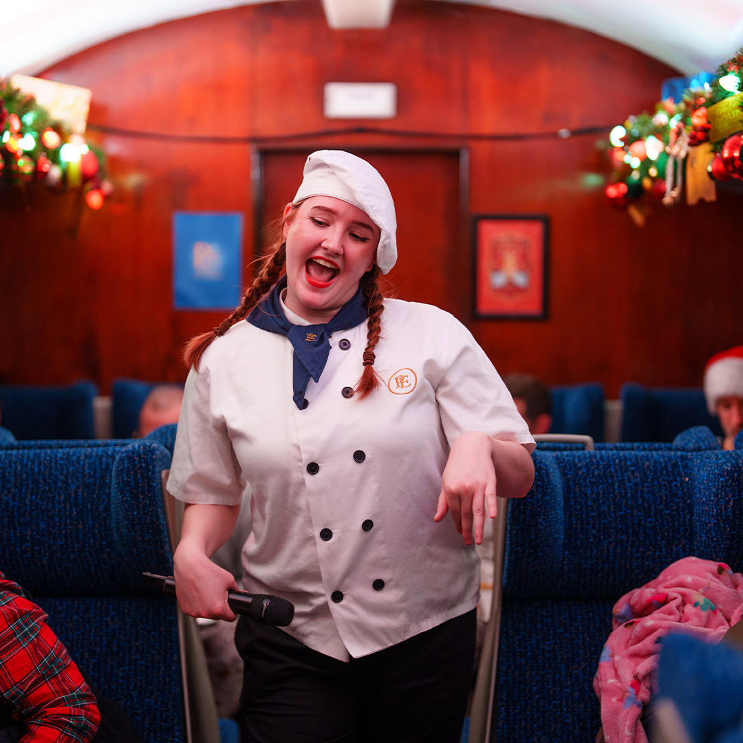 chef on board the polar express train ride