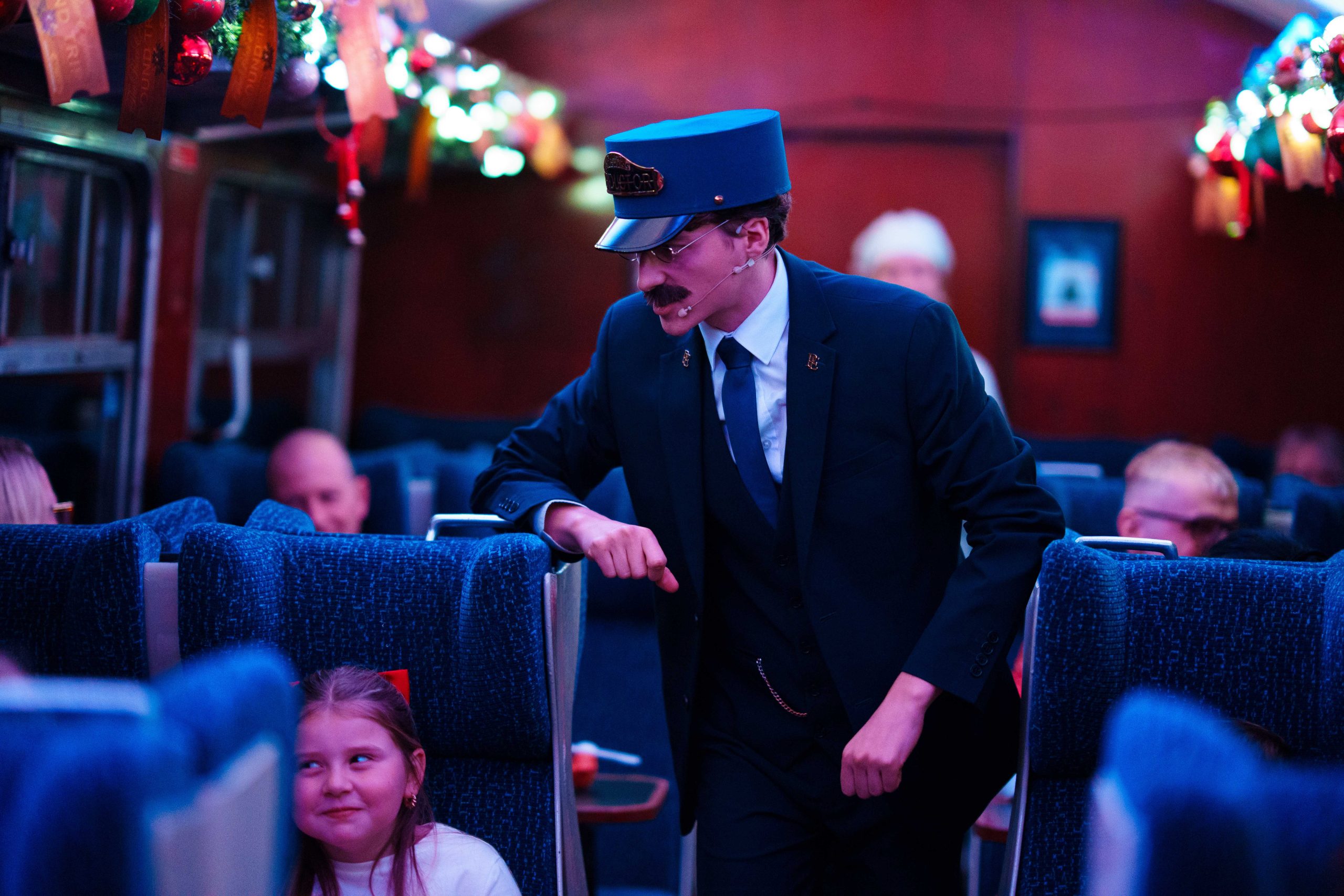 conductor on board the polar express train ride