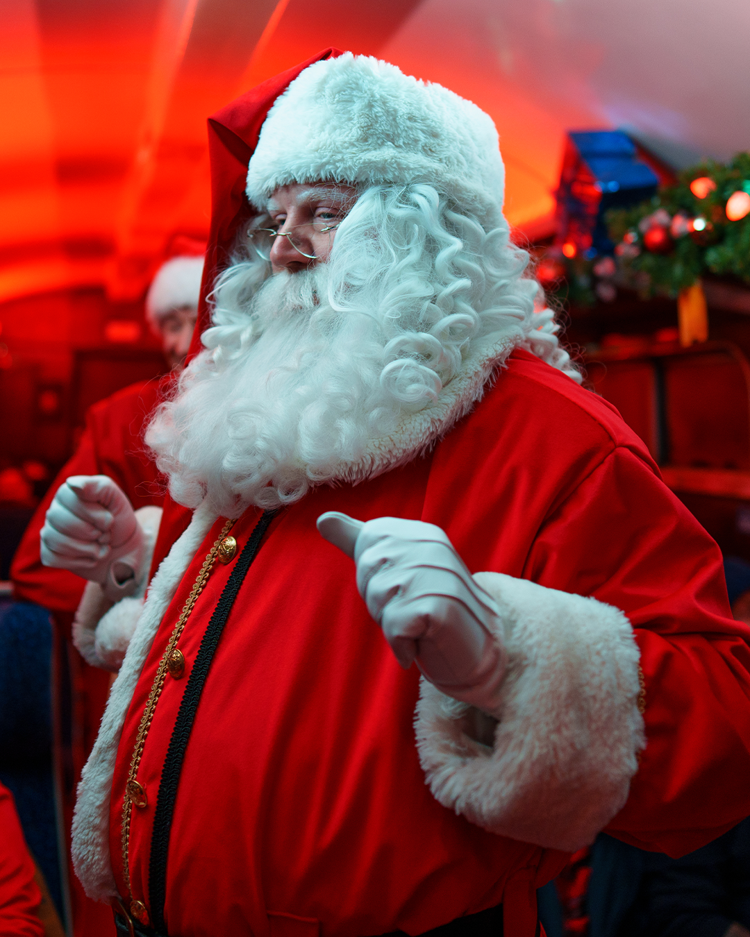 santa at the polar express train ride